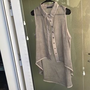 Sheer button down tank top